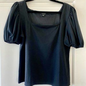 Ann Taylor Puff-sleeve Square Neck Top